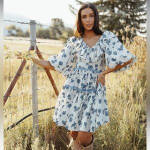 Falling For Blue Floral Dress